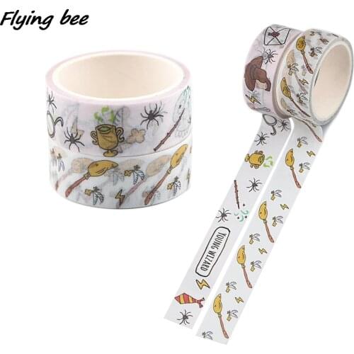 Flyingbee 15mmX5m Magic School Magic Wand Young Wizard Decorative Washi Tape DIY Scrapbooking Tapes School Office Supply X1101