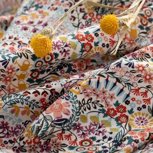 High quality pure cotton fabric High-density poplin tissu Customized design of dresses and gowns patchwork