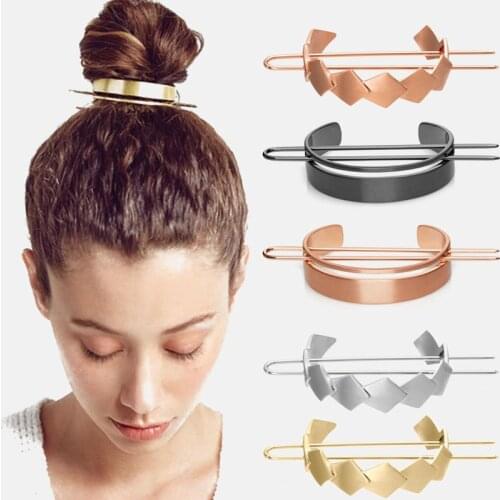 Original Design Hair Clip Round Top Hairpin Bun Cage Minimalist Holder Cage Hair Stick Alloy Hair Jewelry Girl Hair Accessories