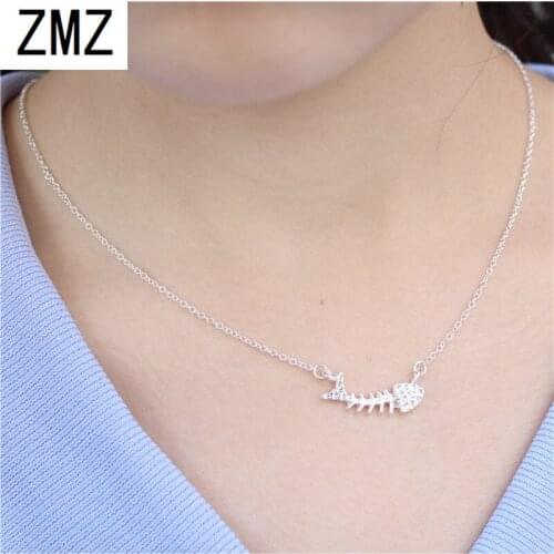 ZMZ 2019 Europe/US fashion cute fishbone pendant geometry necklace gift for mom/girlfriend party jewelry