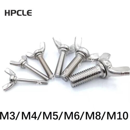 1-10pcs M3 M4 M5 M6 M8 M10*L DIN316 Stainless Steel 304 A2-70 Butterfly Bolt Wing Bolt Thumb Wing Screw Claw Hand Tighten Screws