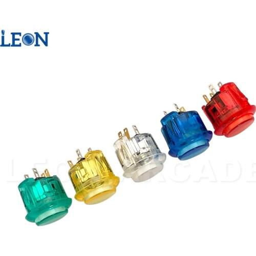 30 Pcs 30mm/24mm LED Illuminated Transparent Big Arcade Button 5 Colors Arcade Diy Kit For Pandora Box Dx Original Sanwa 24