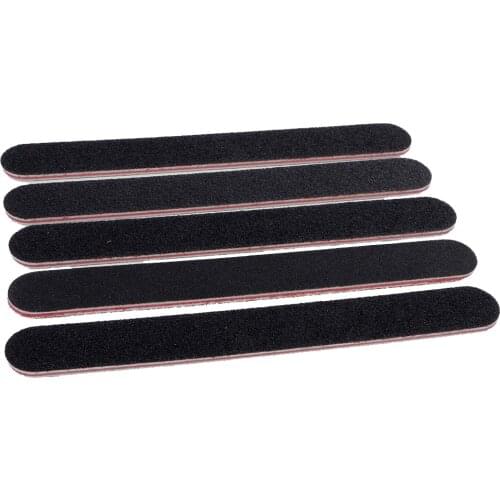 5x Professional Double Sided Black Nail Files Emery Board #100 #180 Manicure
