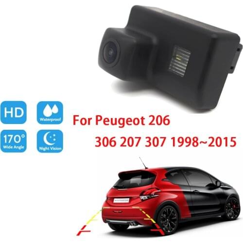 Car Rear View Reverse Parking Camera For Peugeot 206 306 207 307 1998 ~ 2015 CCD Full HD Night Vision Waterproof Backup Camera