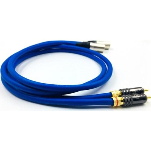 Free shipping Cardas 2RCA Male to Dual XLR Male interconnet cable with WBT-0144 RCA Plug to XLR male connector plug