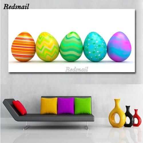Large 5D DIY Diamond painting Full Diamond embroidery mosaic rhinestone Wall Art puzzle Holidays Easter Colorful Eggs EE961