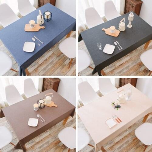 Decorative Table Cloth Rectangular Tablecloths Dining Table Cover Solid Color Cotton Linen Tablecloth Dining Table Cover
