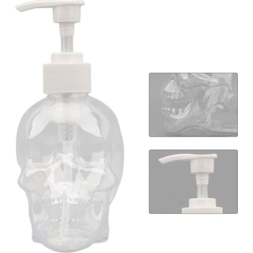 Creative Skull Bathroom Liquid Soap Dispenser 350ml Hand Soap Transparent Bottle Shower Gel Shampoo Fillable Bottle