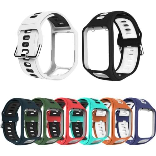 Two-tone Breathable Soft Silicone Watchband Wrist Strap Bracelet Replacement for TomTom Spark/Runner 2/3/Adventurer Series Watch