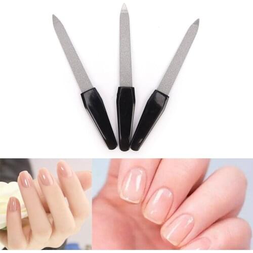 Dual Sided Stainless Steel Metal Nail Art File Manicure Pedicure Tool Nail Files for Women Beauty Tool 126mm*15mm