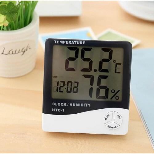Temperature Gauge Easy to Control Multifunction White Incubators Reptile Temperature Meter With LED Display for Office Home