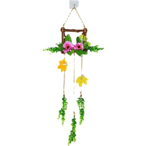 Simulated Square Hanging Flower Wreath Living Room Creative Artificial Green Plant Bedroom Background Wall Decoration