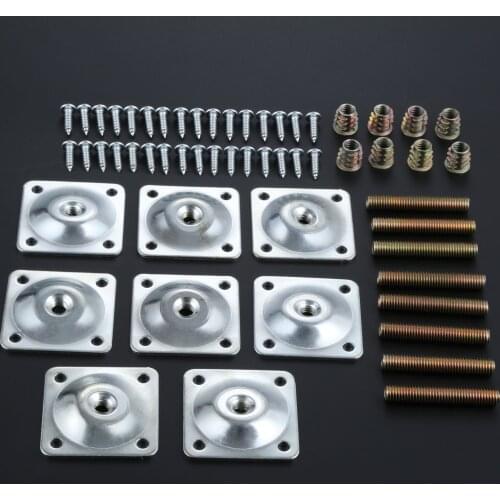 8pc 12 Degree Angled Furniture Leg Mounting Plates for Table Leg Table Chair Feet Attachment Plates w/Hanger Bolt Screw Adapters