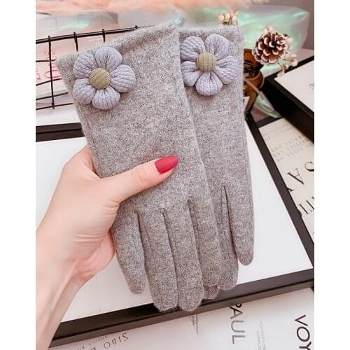 Cashmere Wool Gloves Womens Plush Warm Gloves Finger Touch Screen Gloves Winter Gloves Women Long Gloves