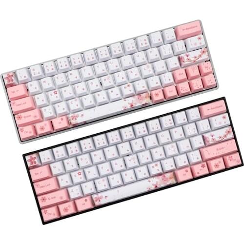 Dye Subbed Japan character PBT Keycap 73 key oem Profile Sakura Keycap For dz60 RK61/ALT61/Annie GK61 GK64 dz60 DIY keyboard