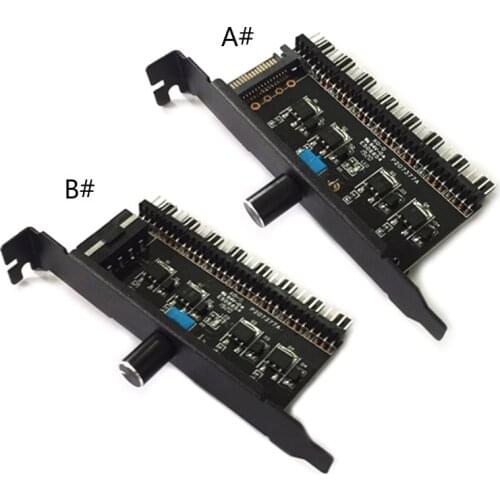 PC 8 Channels Fan Hub Cooling Fan Speed Controller for CPU Case HDD VGA PWM Fan PCI Bracket Power By 12V SATA/4Pin Fan Control