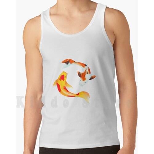 Circle Of Koi tank tops vest sleeveless Koi Fish Japan Japanese Cool Tattoo Carp Sakura Cherry Blossom