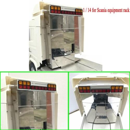 Metal Equipment Rack with LED Light for 1/14 Tamiya RC Truck Car SCANIA R730 R470 R620 56323 Diy Parts