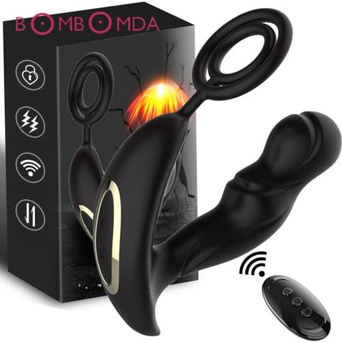 Male Prostate Massage Vibrator Anal Plug Silicone Waterproof G Spot Stimulator Butt Plug Delay Ejaculation Dick Ring Toy For Men