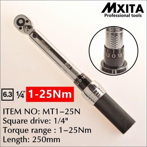Mxita 1/4 inch 1-25Nm Adjustable torque wrench Bicycle bike tools bike repair spanner hand tools