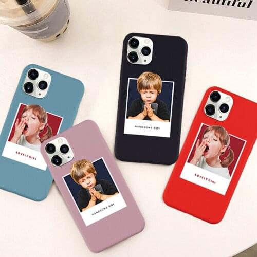 JAMULAR Cartoon Boy Lovely Girl Couple Case For iPhone 7 SE 2020 11 Pro XS MAX XR X 8 6Plus Black Red Soft Silicone Phone Cover