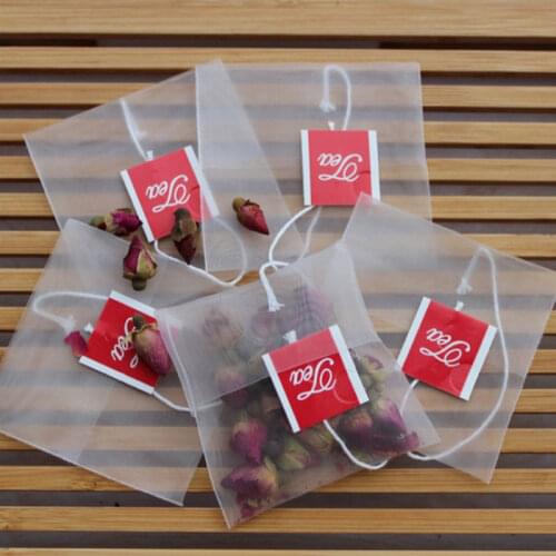 50pcs/lot Disposable Empty Tea Bag Nylon Fold Close Heat Seal Filter Teabag