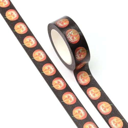 Wholesale 10pcs/Lot Decorative Silver Foil Pumpkin Halloween Washi Tapes Bullet Journal Adhesive Masking Tape Cute Stationery