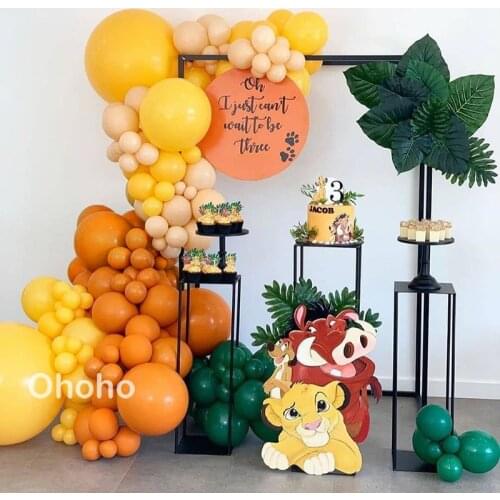 Organic Orange Yellow Green Balloon Garland Arch Kit Jungle DIY 1st Birthday Party Decoration Kids Baby Shower Decoration