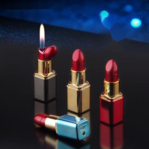 Creative Girl Lipstick Lighter Personality Inflatable Open Flame Lighter