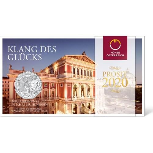 Austria 2020 150th Anniversary of the Golden Hall in Vienna 5 Euro Commemorative Silver Coin 100% Original Coins Real Euro Coin