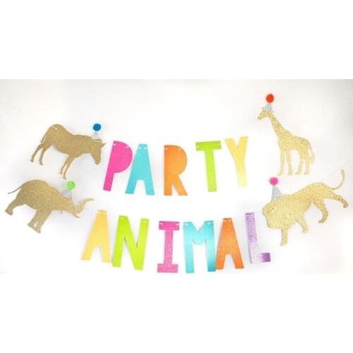 Personalised Party Animal Birthday -Custom Party Animal Banner - Party Animal Decorations - Party Animal Hats - Circus Party