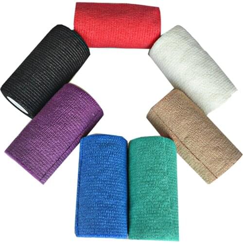 48pcs/Lot 10cm x 4.5m Self Adhesive elastic Nonwoven Cohesive Bandage Adherent Wrap