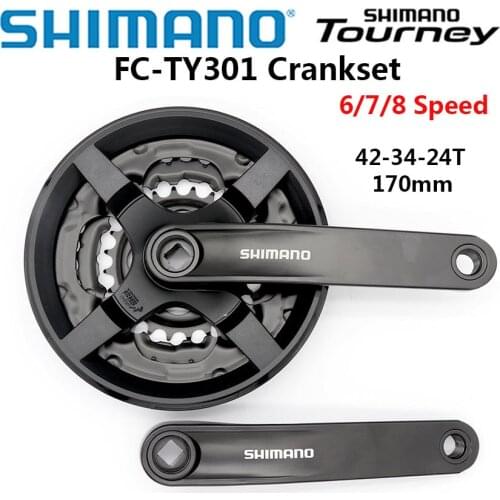 SHIMNAO FC TY301 Crankset 6S 7S 8S FC-TY301 MTB Bicycle Bike Chainwheel TY301 42-34-24T 170mm