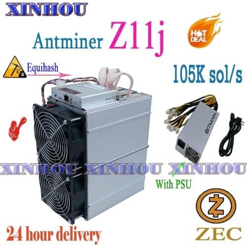 Old Asic Equihash Miner Antminer Z11j 105k ZCASH ZEC ZEN miner better than Z9 Z9mini Z11e Z11 M21 M20S M21S Innosilicon A9 E9i