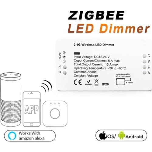 ZIGBEE ZLL Smart Dimmer LED Controller,DC12/24V,APP control Brightness Adjustable,for LED Strip Linear lighting