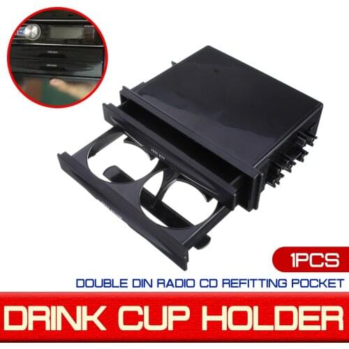 Double Din Radio Kit For Pocket Drink-Cup Holder & Storage Box Universal Car Auto Plastic