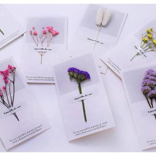 1pcs New Year Card Hay Blessing Accessories Tag Greeting Card Christmas Holiday Flower Fashion