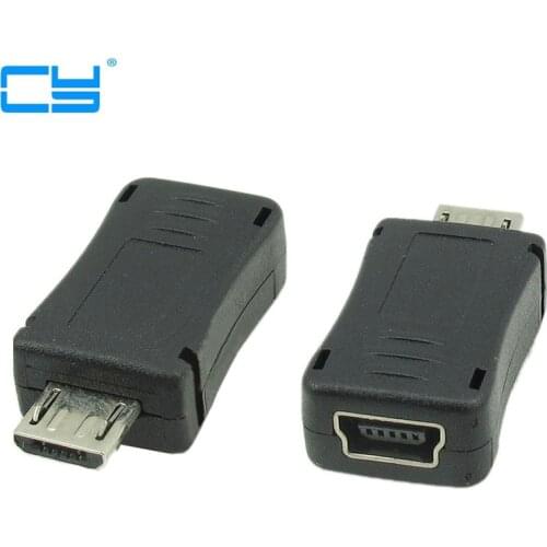 5pcies/lot Micro usb macho para mini usb 5pin porto t adaptador de conector femea para o telefone movel