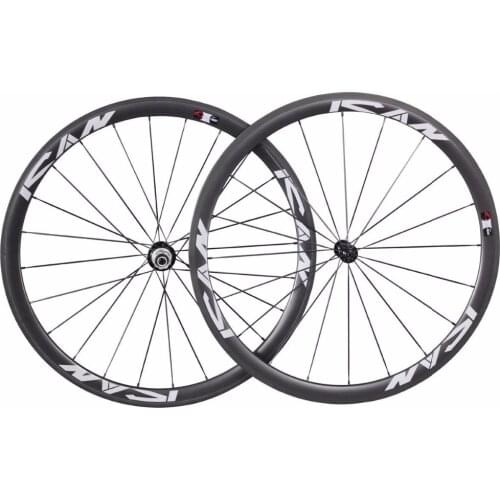 700C road carbon wheels 38mm basalt surface carbon clincher wheelset 23mm with UD-matt with ican logo road bike wheels 38C
