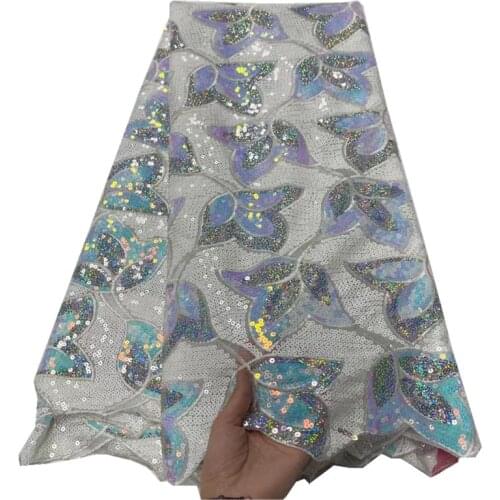 African Sequins Lace Fabric French Mesh Laces High Quality 2021 Lace Nigerian Lace Fabric For Party JY-125