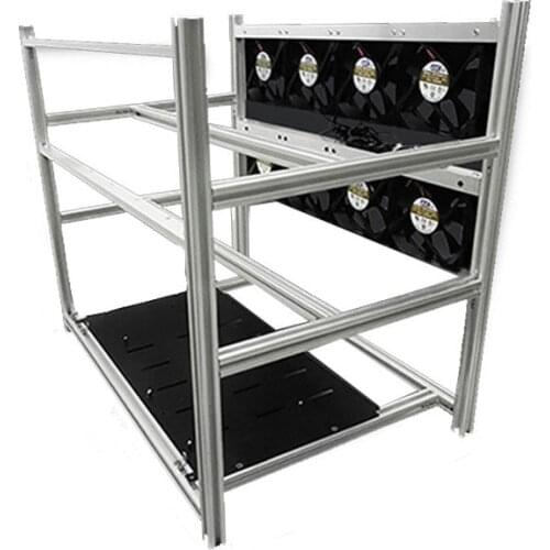 Aluminum 6/8/12 GPU Stackable Open Air Mining Case Computer Frame for BTC ETH Rig Bracket Open Frame GPU Case 2021 New