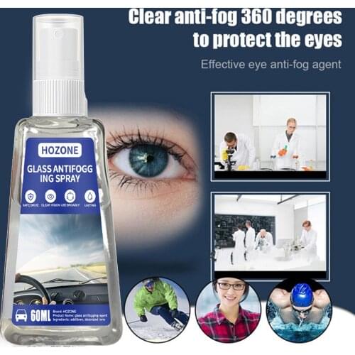 Defogger Anti Fog Spray Eyeglass Lens Cleaner Prevents Fogging For Glass Windows Mirrors 60ML Anti-fogging Glass Spray FN50