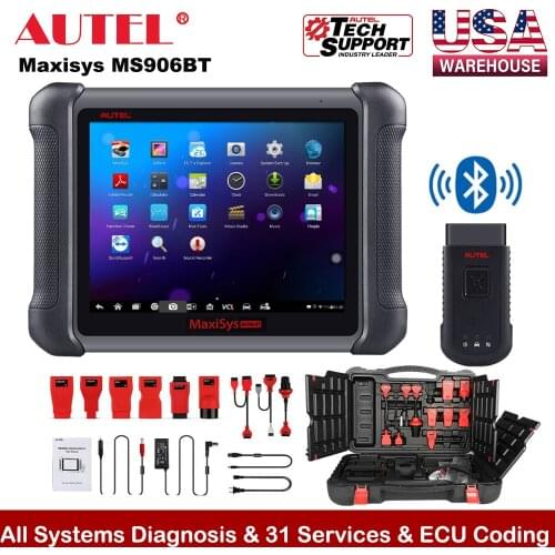 Autel Maxisys MS906BT Automotive Scan Tool 2021 Newest Diagnostic Scanner ECU Coding Bi-Directional Control EPB Update of MS906