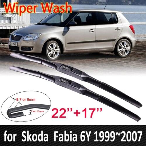 Car Wiper Blades for Skoda Fabia 6Y 1999~2007 MK1 Front Windscreen Wipers 2000 2001 2002 2003 2004 2005 2006 Car Accessories
