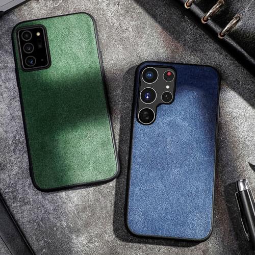 Phone Case For Samsung Galaxy S7 Edge S8 S9 Plus Note 8 9 A5 J5 J7 A7 A8 J6 A10 A20 A30 A40 A60 A80 M40 Suede Leather Back Cover