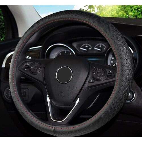 Car Steering Wheel Cover Set Genuine Leather 38 Cm 15 " Car Accessories for Mazda Cx5 2016 3 Subaru Wrx Sti Interior Covers