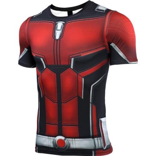 S-4XL 3D Printed T shirts Men Compression Shirt Comic Cosplay Costume Quick Dry Clothing Sports Fitness Short Sleeve Tops Male