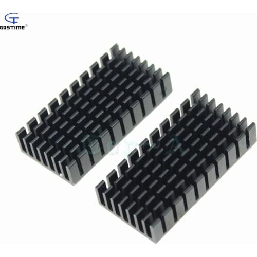 Gdstime 10pcs 50mm x 25mm x 10mm Heatsink 50*25*10mm IC Heat sink Black Aluminum Cooling Fan 50mmx25x10mm