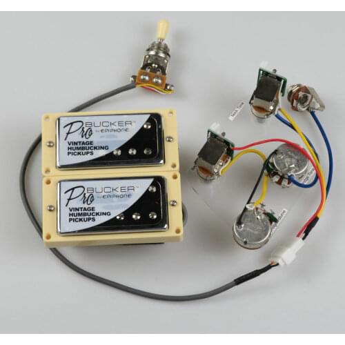 Chrome Humbucker Bucker PRO Alnico 5 Electric guitar pickups Wiring Harness Push-pull guitar pickups For Gibson/Epiphone