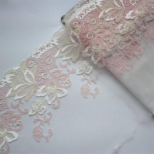 14Meters Lace Trim Embroidered Lace Trims Bridal Sewing Lace Fabric Floral Dress Edge Trimmings for Sexy Bra Underwear